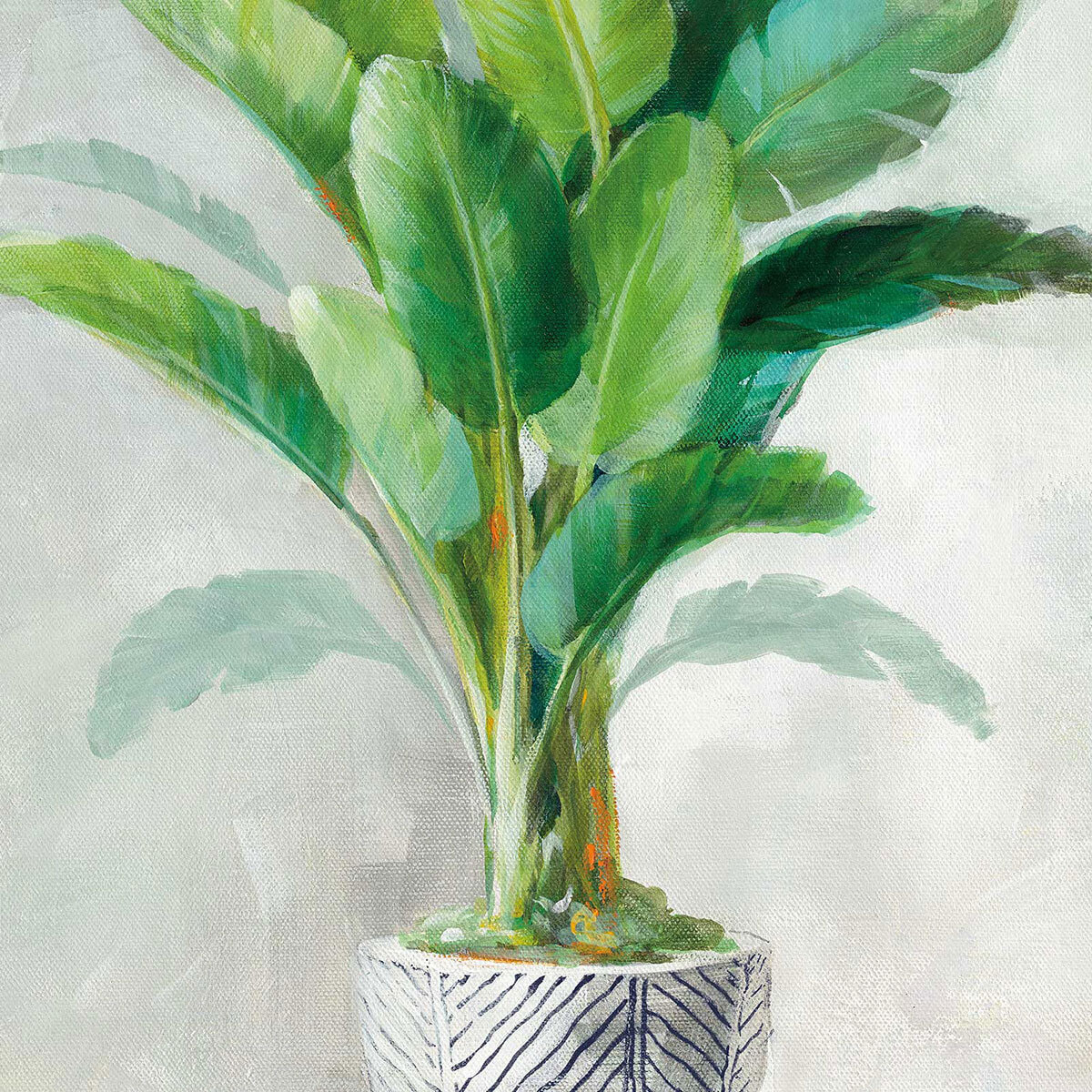 Papier peint exotique plante tropicale alpinia en aquarelle Intissé