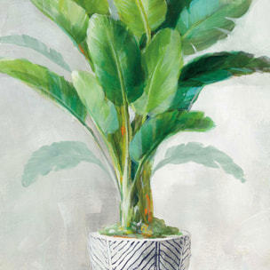 Papier peint exotique plante tropicale alpinia en aquarelle Intissé