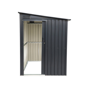 Abri de jardin adossable acier galvanisé 2,91m² avec porte coulissante et kit d'ancrage BRAY