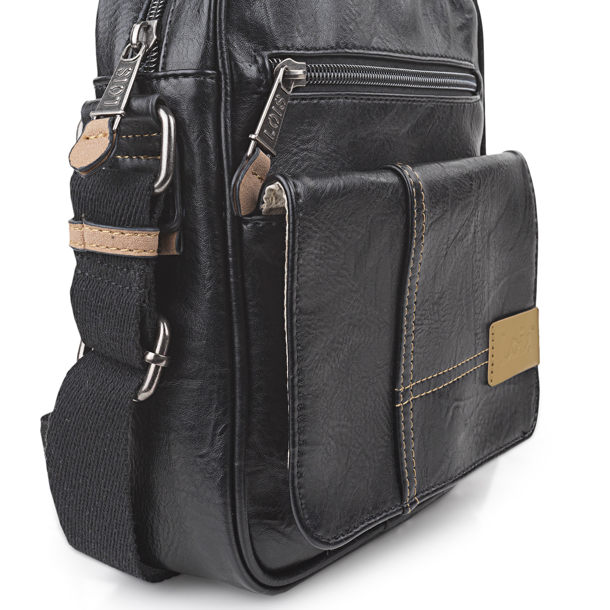 Bandolera Hombre Vegana Lois Warren Negro