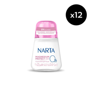 Lot de 12 - Narta Magnesium Protect Femme Déodorant Bille 48h Hypoalergénqiue Sans Alcool 50ml