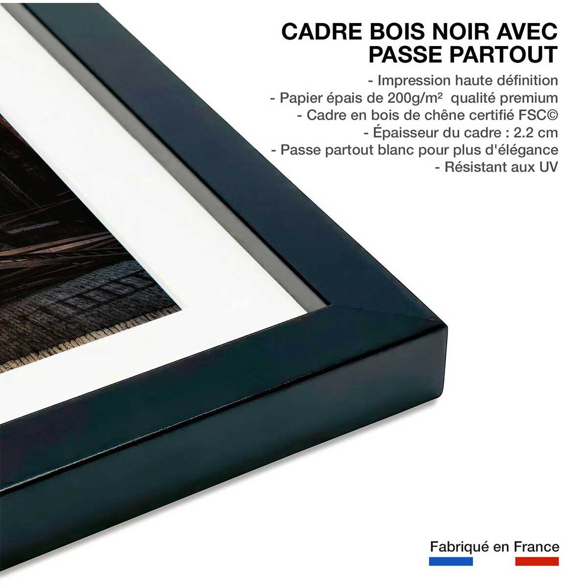 Affiche show interrompu - Affiche + cadre en bois - Noir