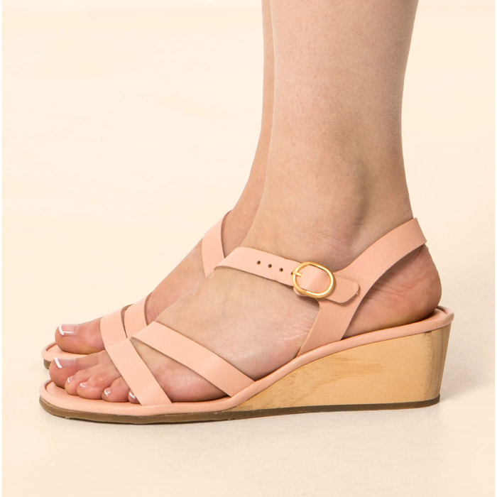 Sandalias con tacón N852 SOFT NAPPA SALMON/ GAIA color Salmon