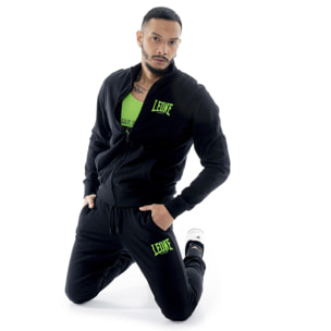 Tuta da uomo in cotone non garzato con colletto e zip Leone HJ