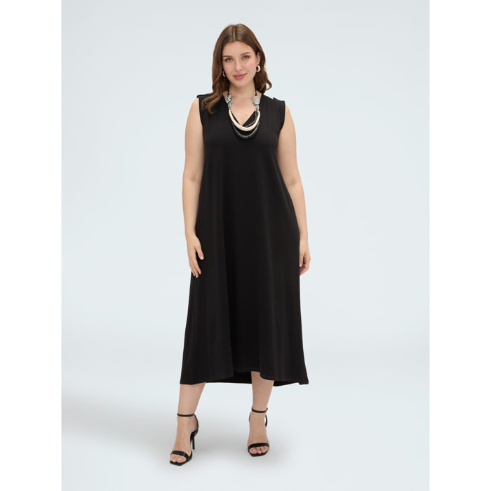 Fiorella Rubino - Vestido largo con escote en V - Negro