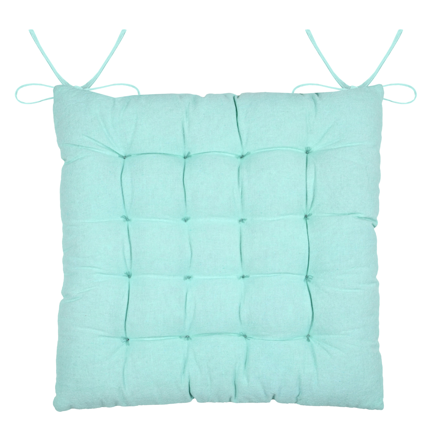 Galette de chaise polycoton matelassée à rayures - Vert