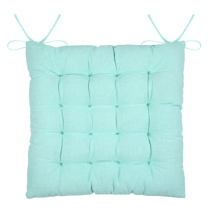 Galette de chaise polycoton matelassée à rayures - Vert