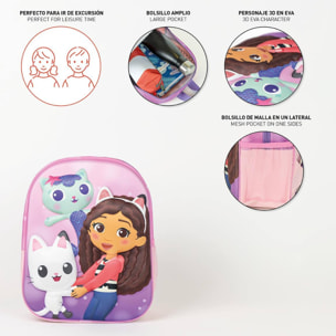 Mochila infantil 3d gabby's dollhouse