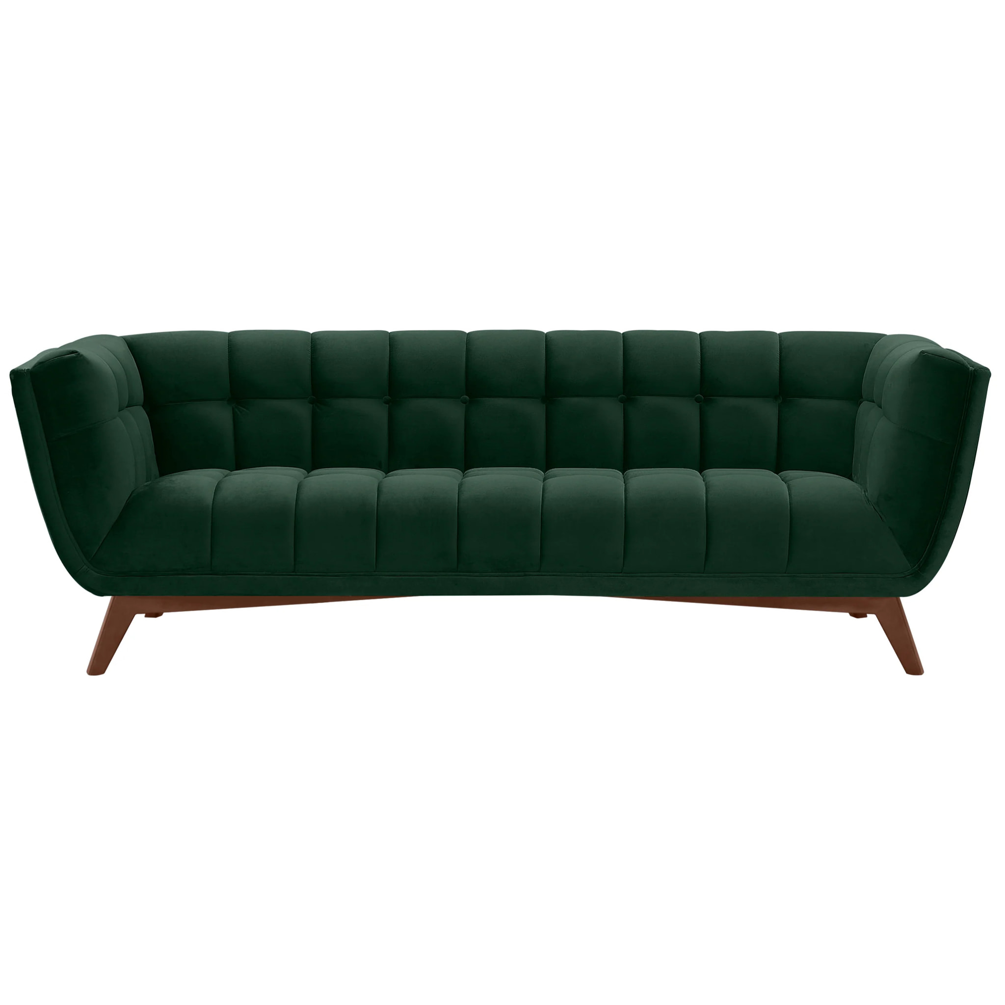 Canapé 3 places en velours vert foncé - Mona
