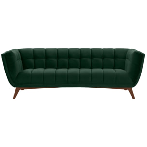 Canapé 3 places en velours vert foncé - Mona