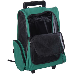 Transportin Carrito Perro de Oxford Acero 35x27x49cm Verde