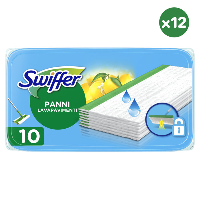 12x10 Lingettes Humides avec Parfum Fraîcheur du Matin Swiffer