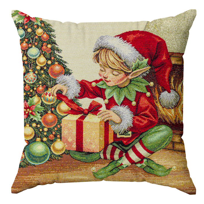 COPPIA CUSICNI NATALIZI JACQUARD SFODERABILI 50X50 CM SCINTILLA