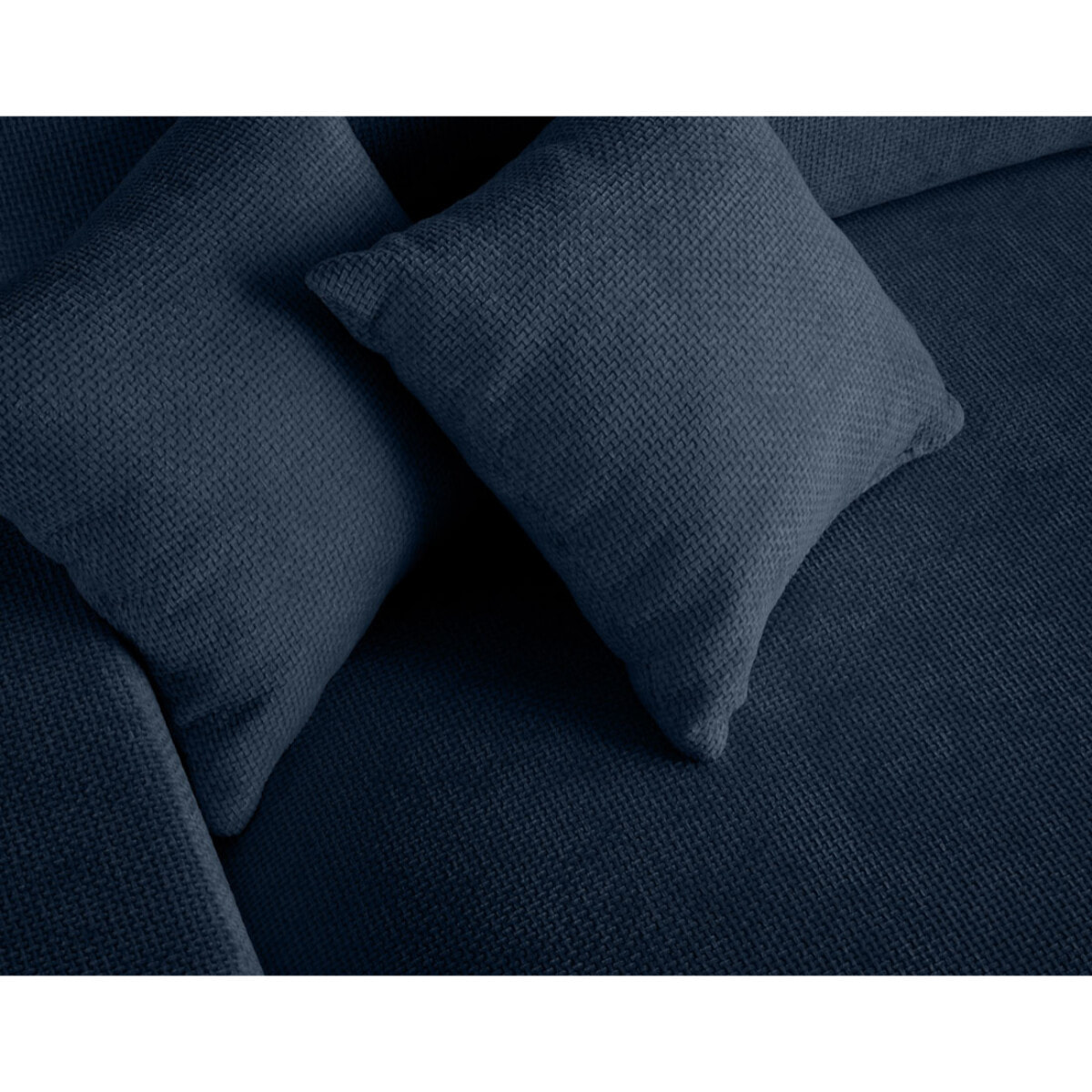 Pivoine - canapé droit 3 places - convertible avec coffre - en velours texturé - Bleu
