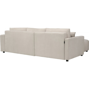 Canapé d'angle convertible tissu chenille 3 places - "Trocadero" - Crème