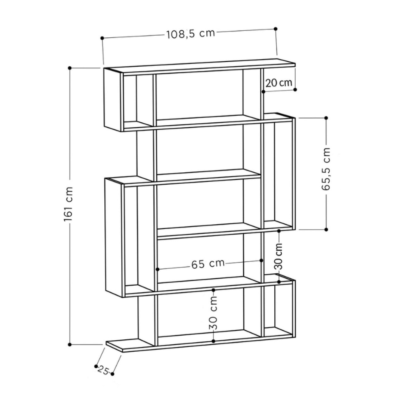 Meuble à étagères bois et anthracite JAROD