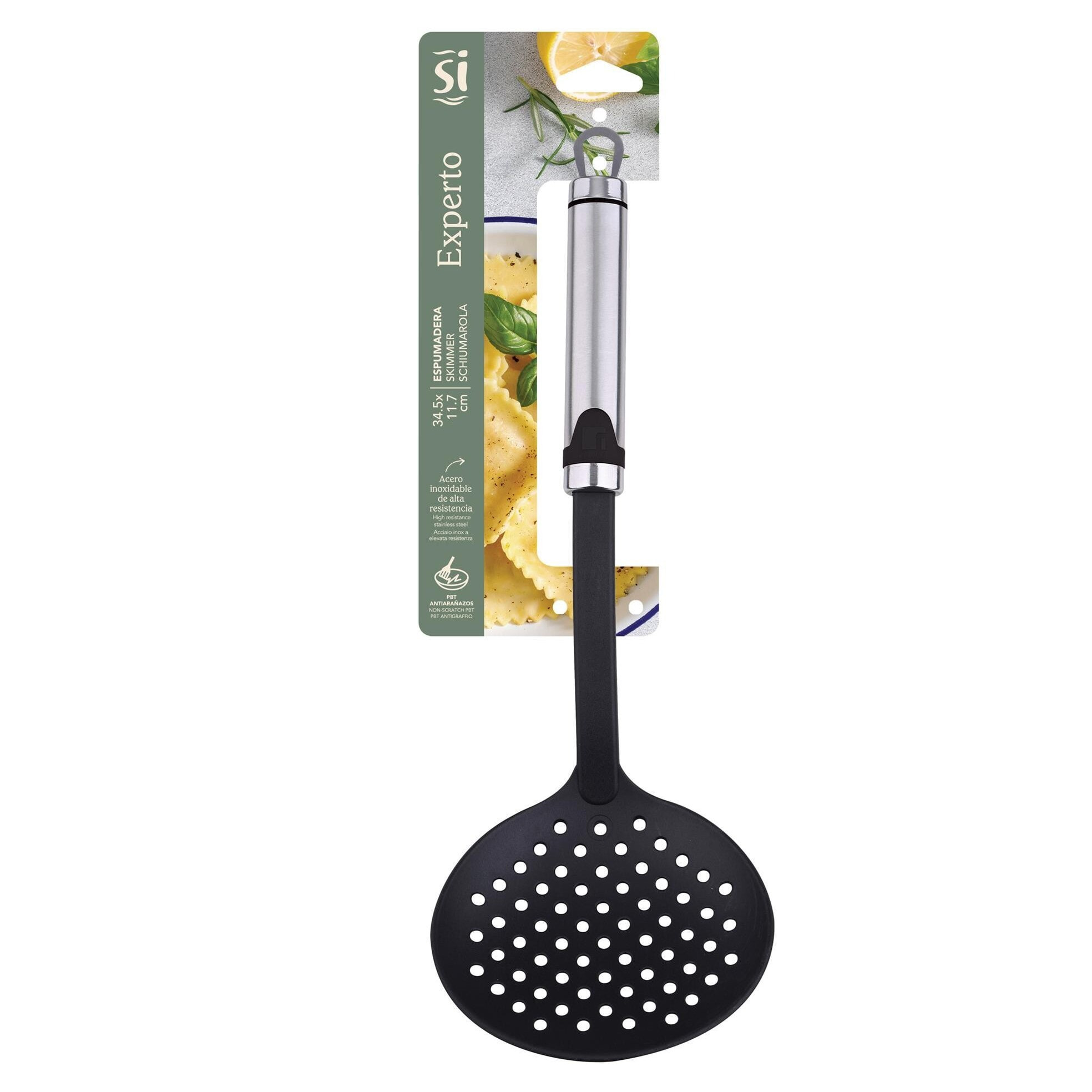 Espumadera 34x11,7 cm pbt, utensilio de cocina resistente para escurrir y servir expert san ignacio