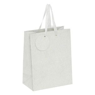 Sac cadeau paillettes petite taille argent