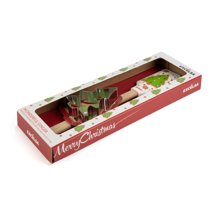 Set Spatola con Tagliabiscotti Excelsa- Wonderful Ginger, Silicone Multicolore