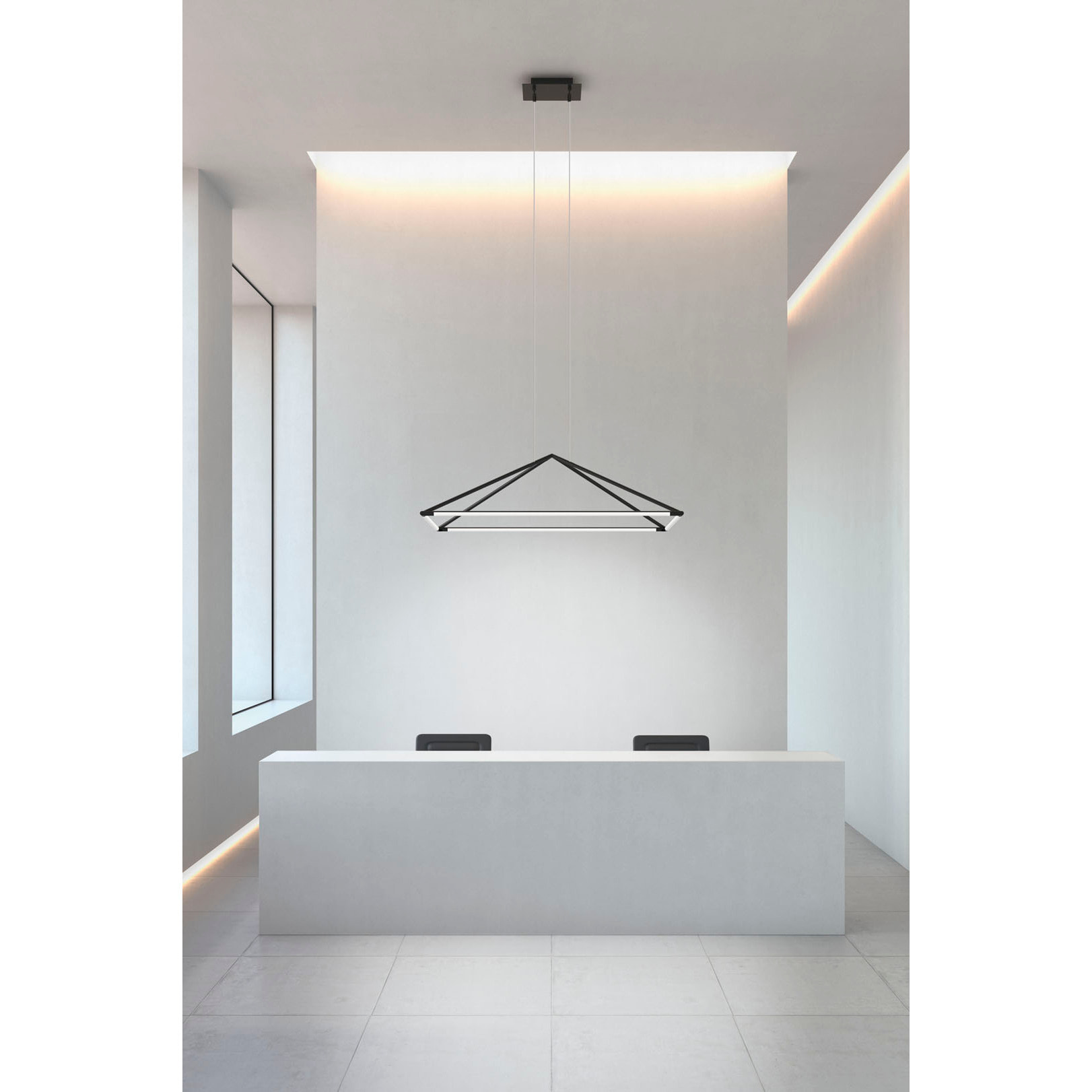 Ledsc4 LedsC4 - Lámpara Colgante LED Interior 1200mm, Negro Opal, 2440lm 3000K, Diseño Moderno y Eficiente, Aluminio y PMMA, Iluminación de Calidad para Hogar