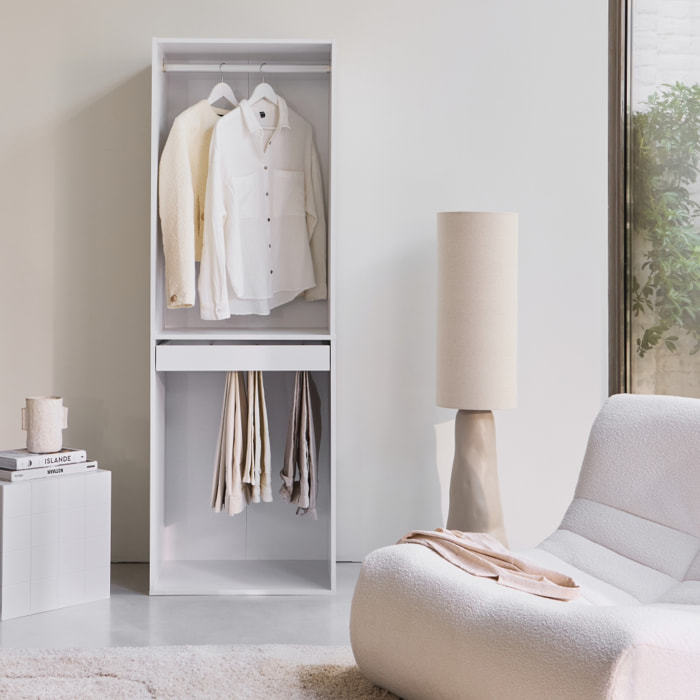 Module dressing décor bois avec penderie et porte-pantalons MODULO