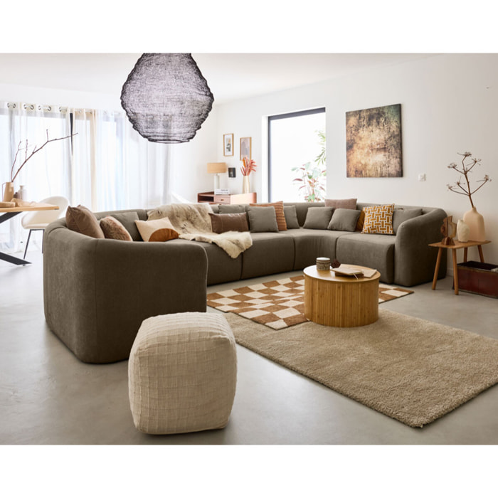 Ikare - module d'assise d'angle réversible - en tissu - Taupe