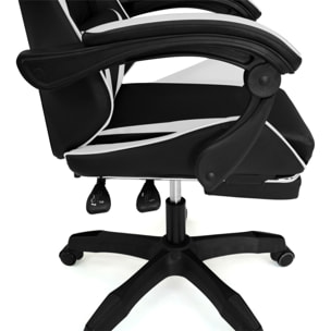Fauteuil de bureau spécial gaming noir et blanc