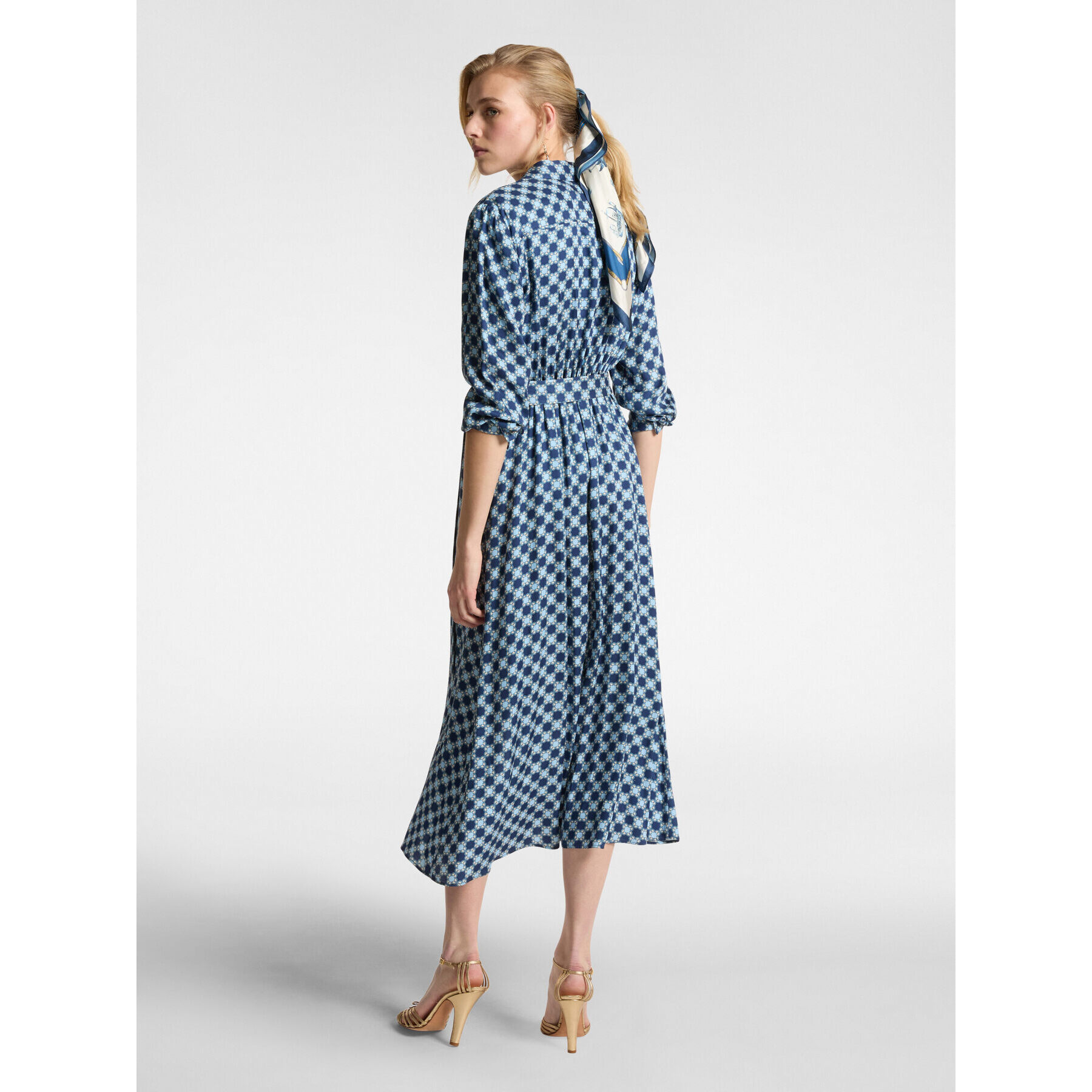 Elena Mirò - Abito chemisier Monogram - Blu
