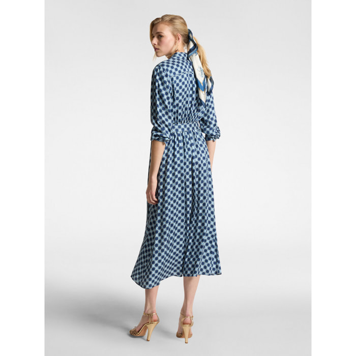 Elena Mirò - Abito chemisier Monogram - Blu