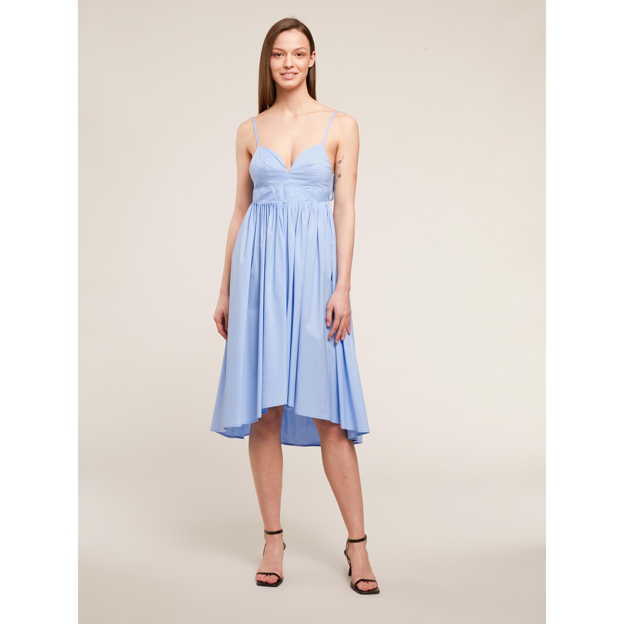 Motivi - Vestido midi de verano en popelina - Light - blue