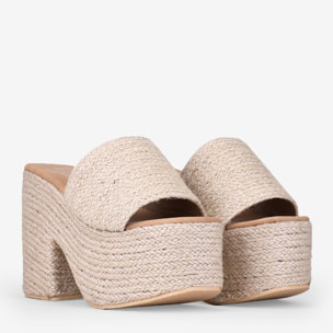 Sandalias de esparto con plataforma y tacón XXL
