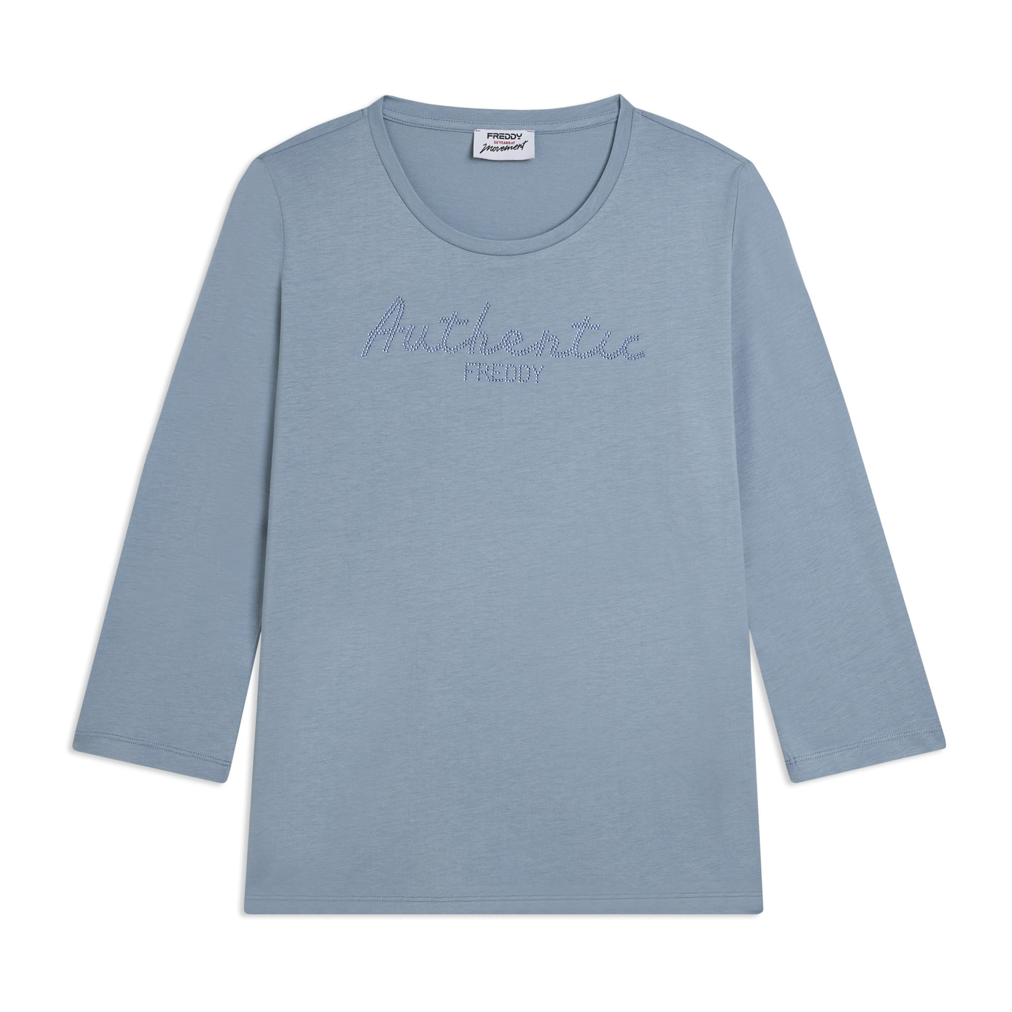 T-shirt manica 3/4 "Authentic" con logo FREDDY in strass