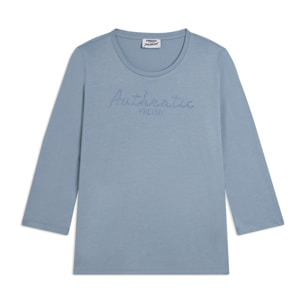 T-shirt manica 3/4 "Authentic" con logo FREDDY in strass