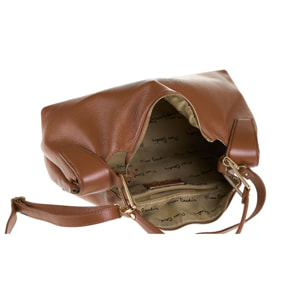 Borsa a spalla da donna Made in Italy - Modello Erisma Lux - 100% pelle - 39.0 x 23.0 x 12.0 cm