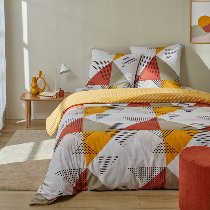 Parure housse de couette meo multico + 2 taies d'oreillers