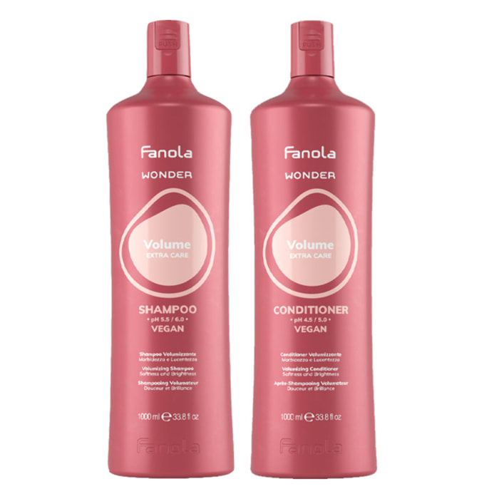 FANOLA Kit Wonder Volume Shampoo 1000ml + Conditioner 1000ml