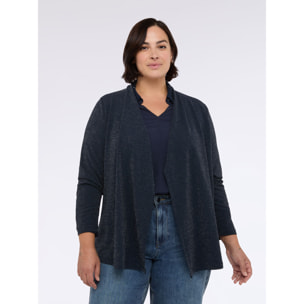 Fiorella Rubino - Cardigan aperto in jersey lurex - Blu