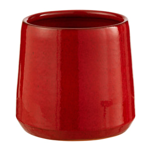 J-Line Cachepot Rond Ceramique Rouge Small