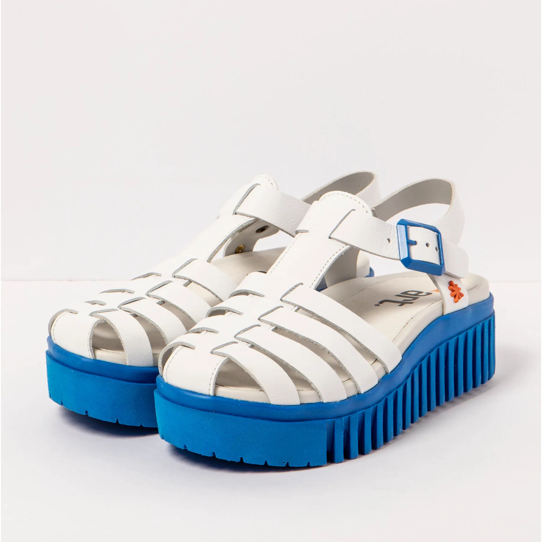 Sandalia de cuña 1575 NAPPA WHITE-BLUE/BRIGHTON color White-blue