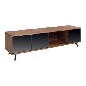 Mueble TV madera chapada en nogal 180x50x45cm