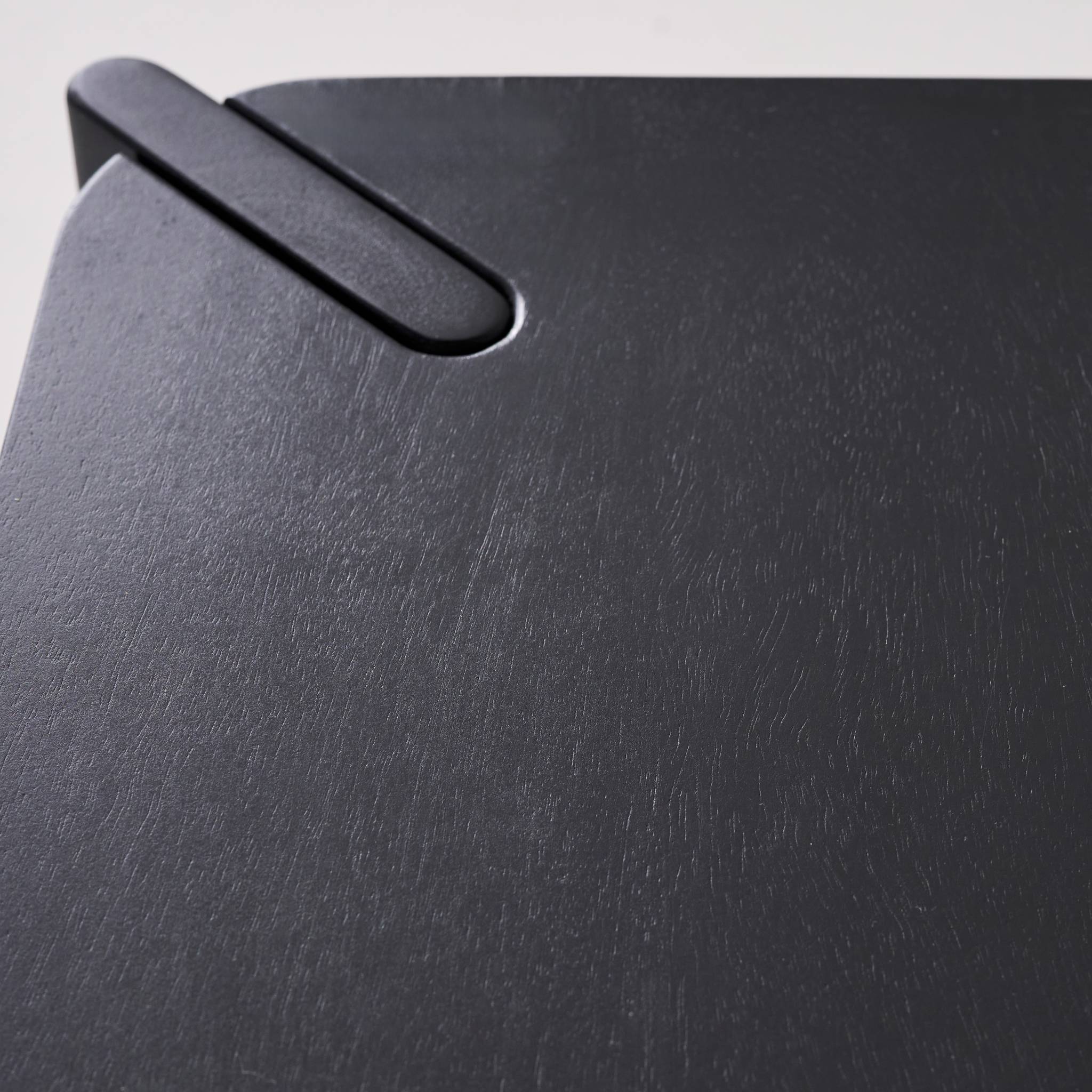 Table basse exotique carrée bois massif 80cm noir - Reva