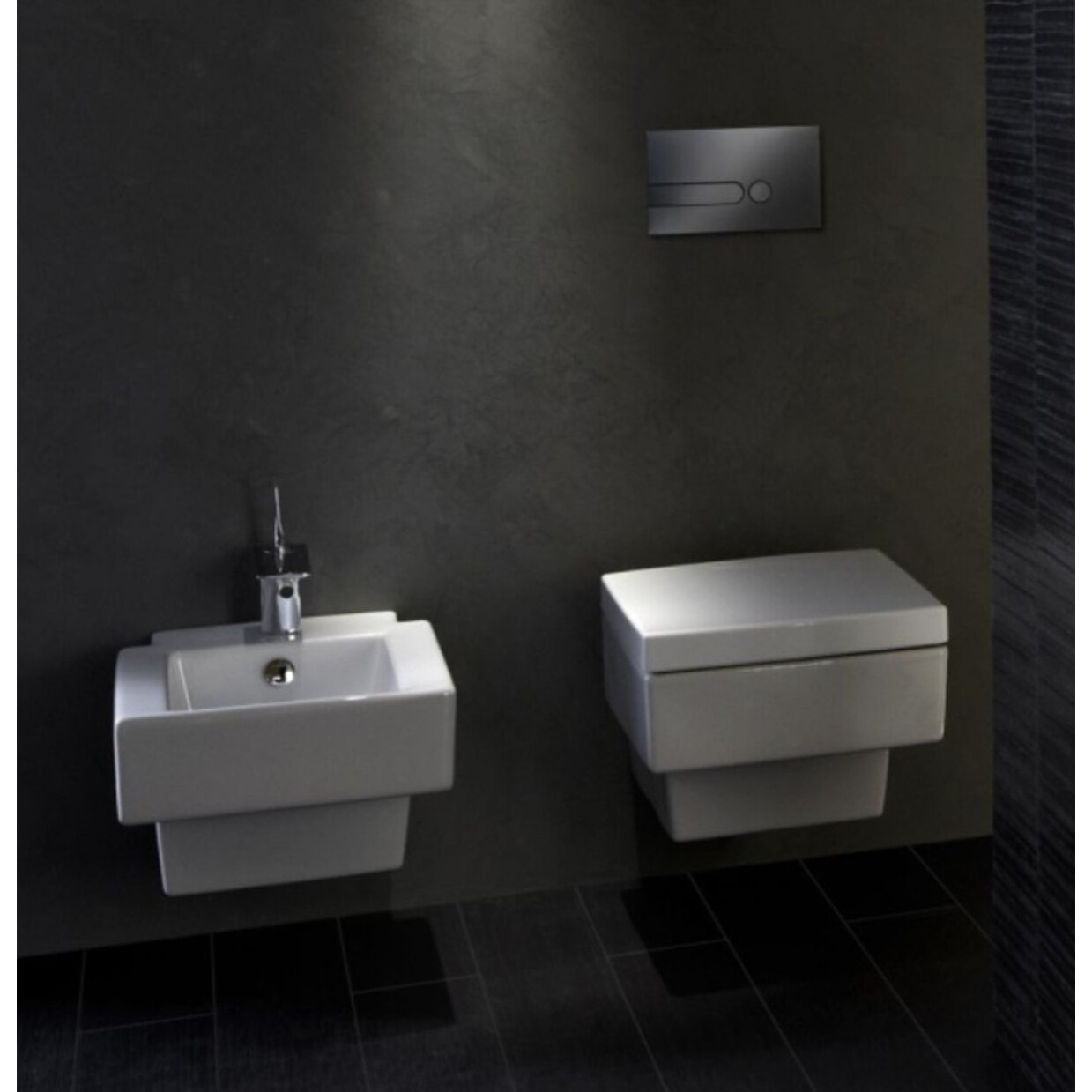 Pack WC suspendu Terrace + abattant + bâti-support autoportant + plaque blanche