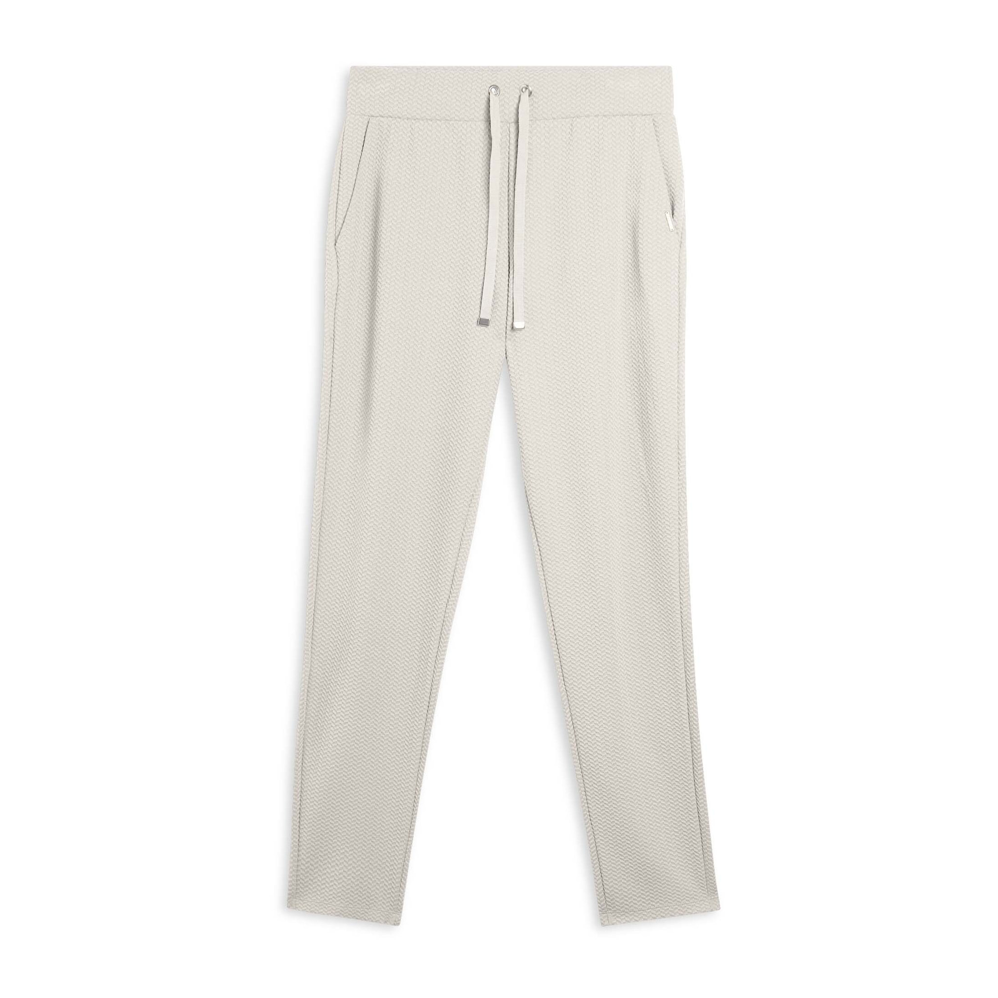 Pantaloni donna in felpa micro-trecce con fondo dritto