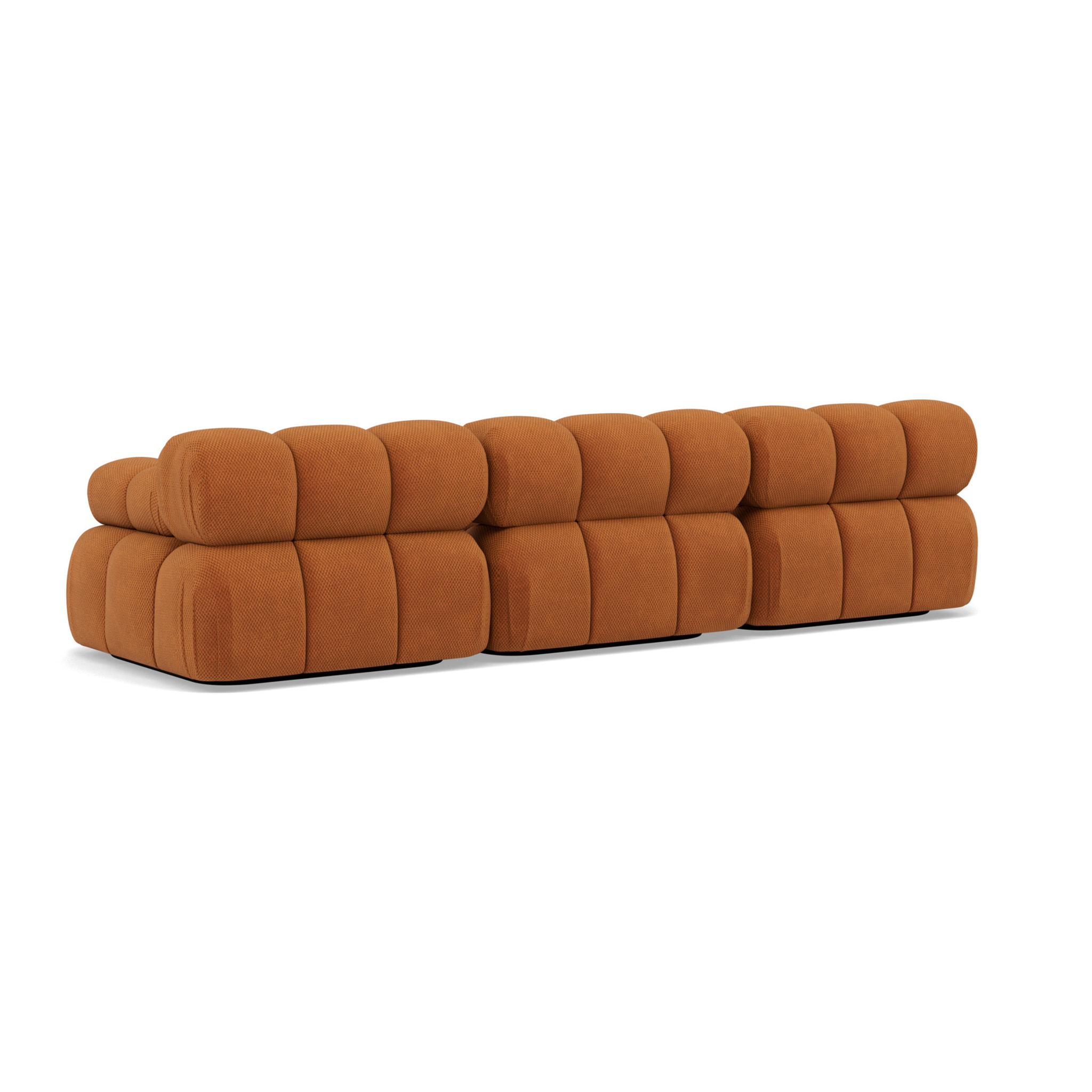 Ruby - canapé droit modulable 3 places en velours texturé - Terracotta