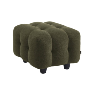 Pouf. module pour canapé. repose-pieds pour canapé 2 places en bouclette texturée kaki L 69 x P 59 x H 48cm - Leon