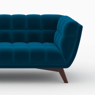 Ensemble canapés en velours bleu 5 places - Mona