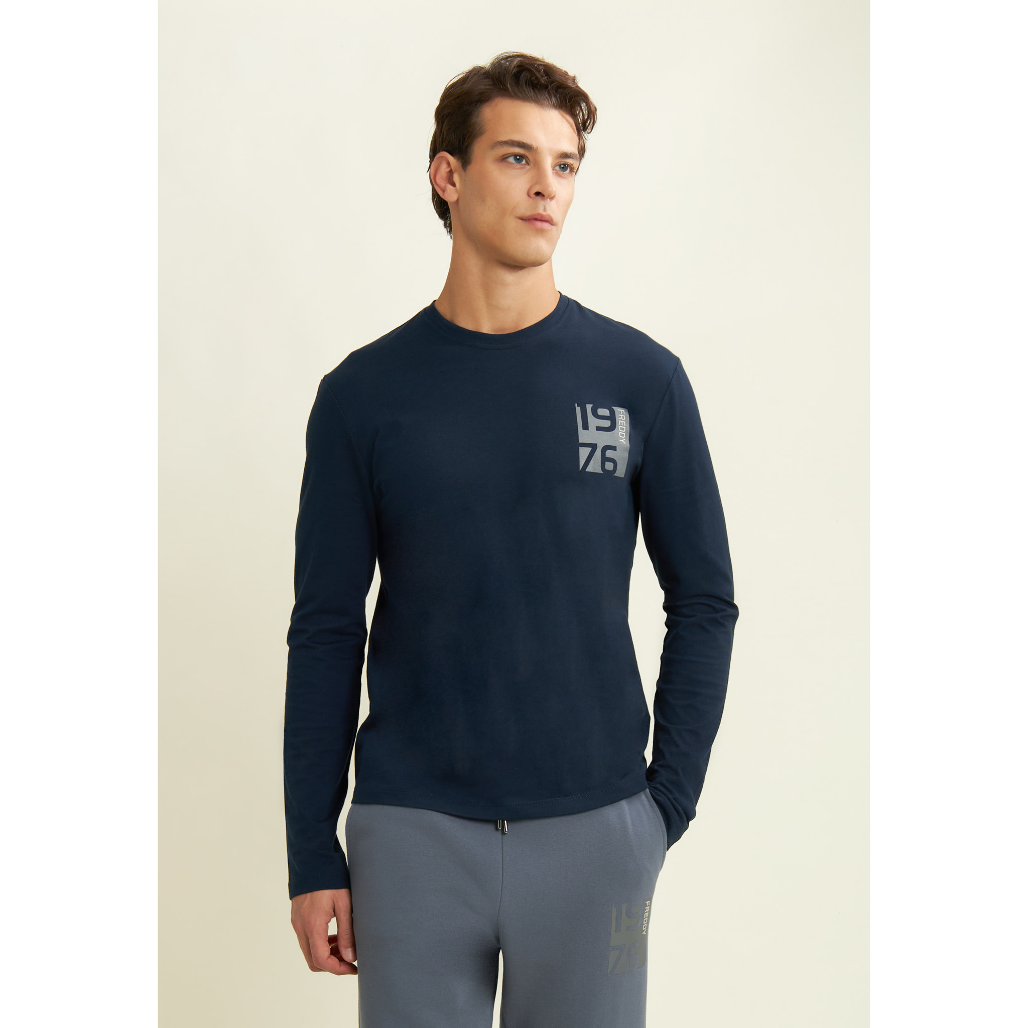 T-shirt manica lunga con stampa 1976