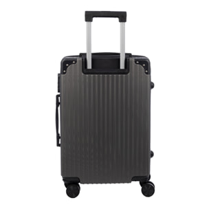 Juego de 3 maletas Trolley, en material ligero ABS de alta resistencia con esquinas reforzadas. Cerradura numérica y 4 ruedas dobles extraíbles y giratorias 360°.