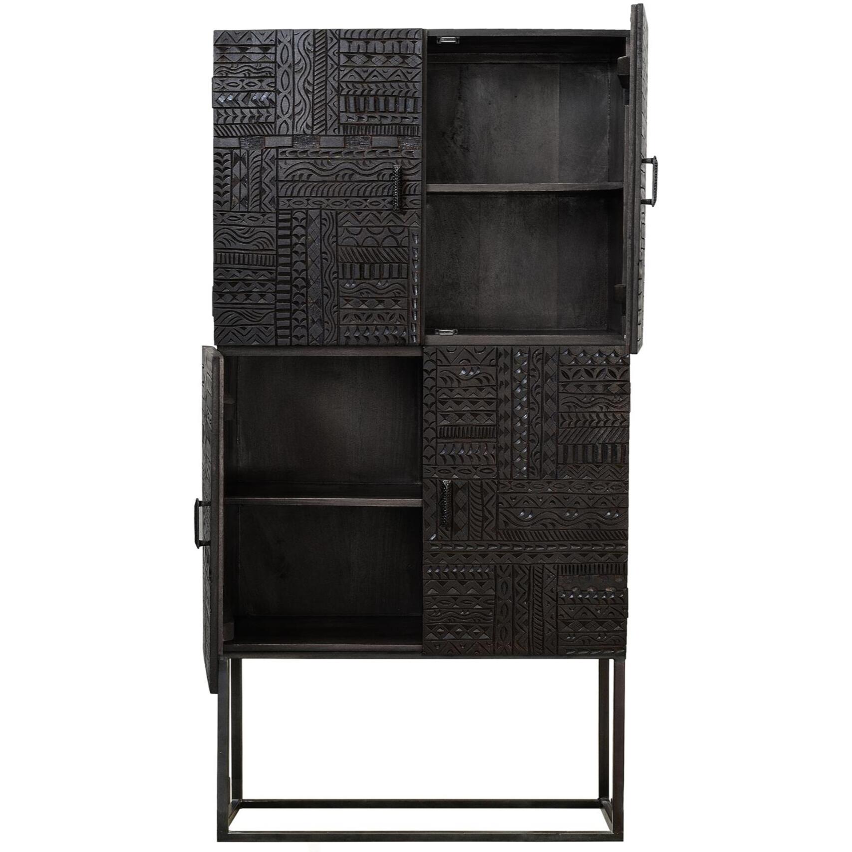 Aparador alto - Madera de Mango y Hierro - 90x40x176cm