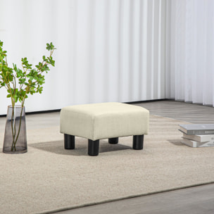 Repose-pied pouf tabouret style contemporain max. 150 Kg tissu beige chiné